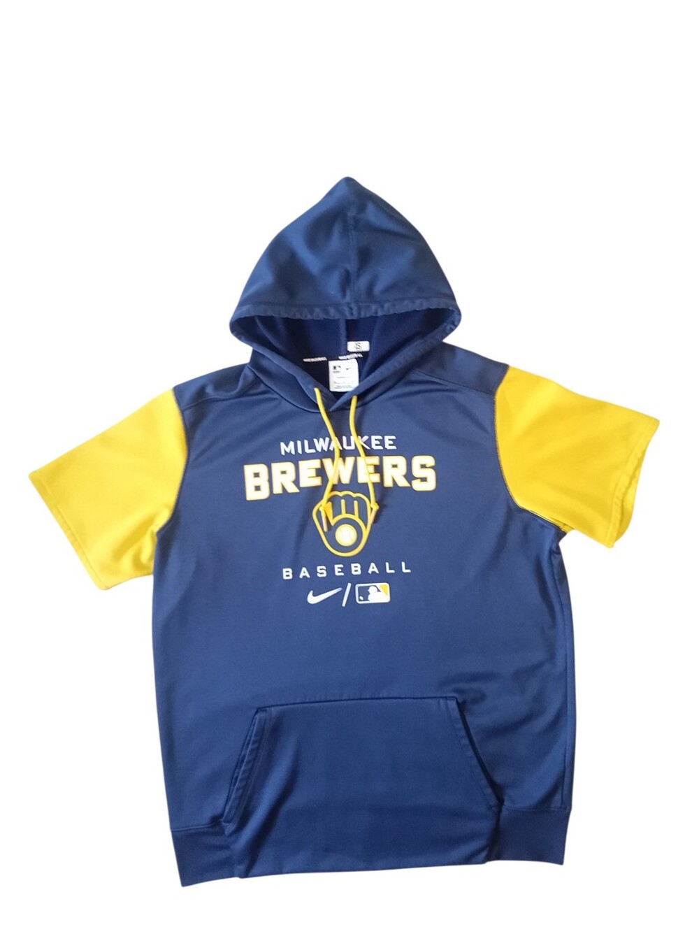 Nike MLB Milwaukee Brewers Hooded Pullover Short Sleeve Authentic Collection #15